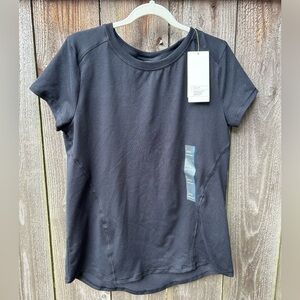 Girls Black Short Sleeve Athletic Top All in Motion 10/12 NWT